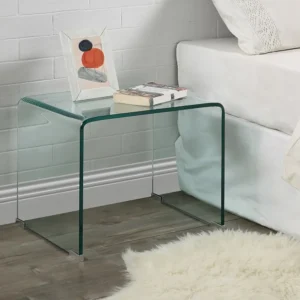 Cama Articulada Conjunto de 2 mesas de cabeceira vidro temperado curvo - SUZANA