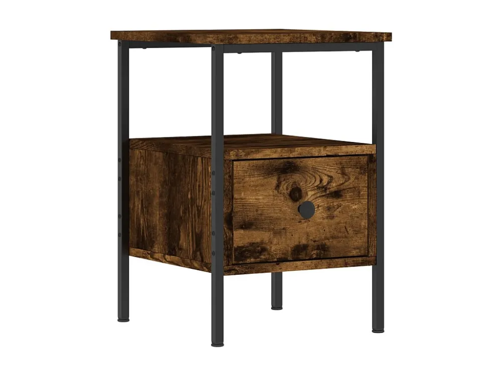 Cama Articulada Mesa cabeceira 34x36x50 cm derivados de madeira carvalho fumado