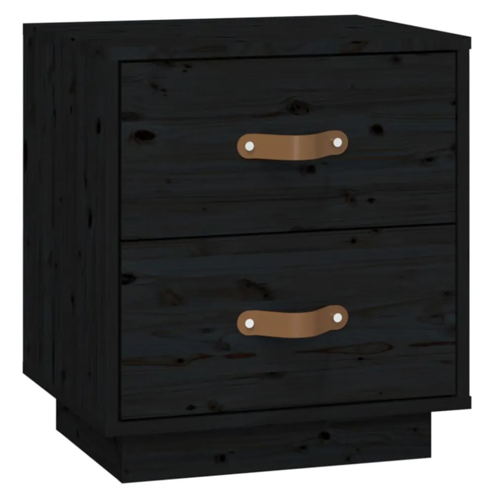 Cama Articulada Mesa de cabeceira 40x34x45 cm madeira de pinho maciç preto