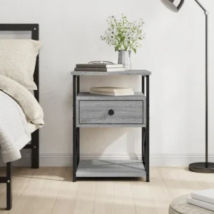 Cama Articulada Mesa de cabeceira 40x42x55 cm derivados madeira sonoma cinza