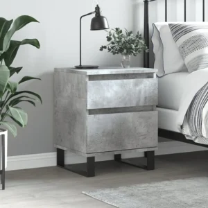Cama com Cabeceira Mesa de cabeceira 40x35x50cm derivados madeira cinzento cimento