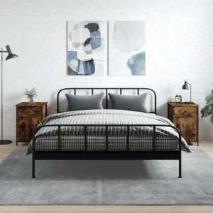 Cama com Cabeceira Mesas cabeceira 2peças 40x42x60cm deriv. madeira carvalho fumado
