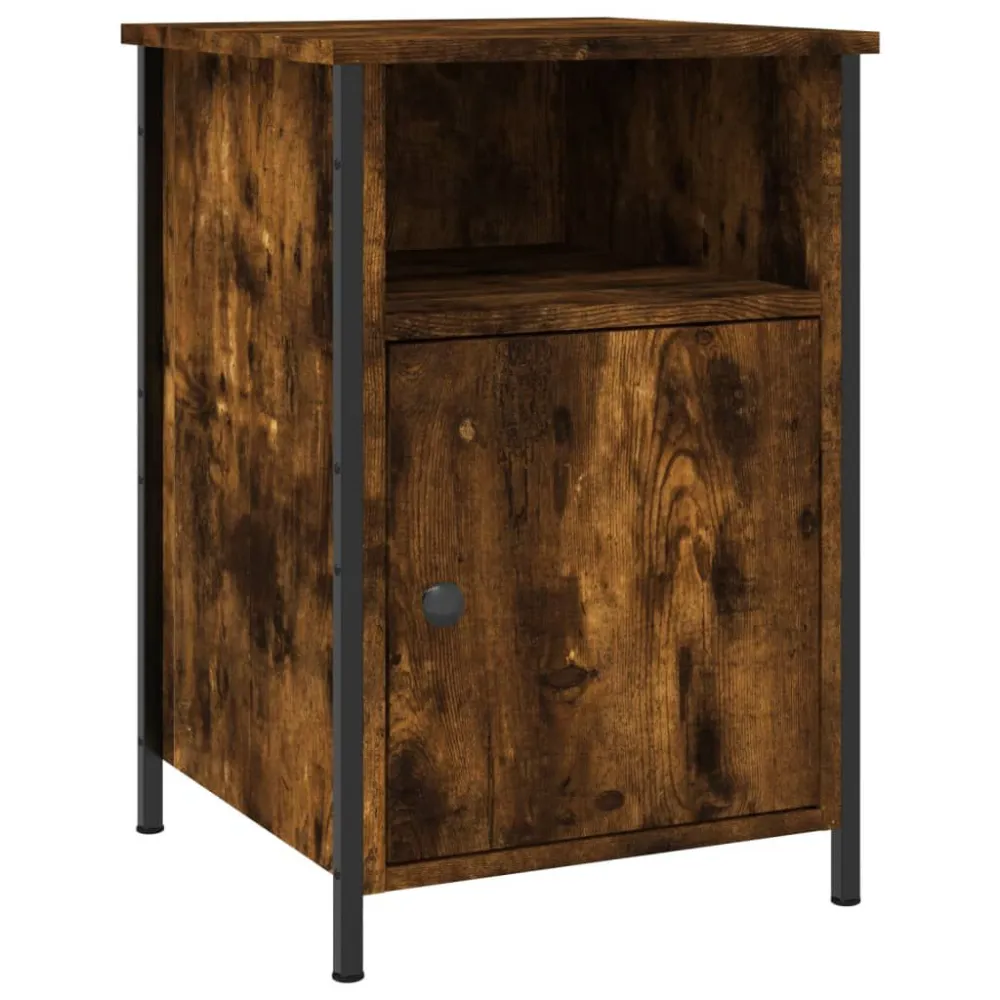 Cama Baú Mesa de cabeceira 40x42x60 cm derivados madeira carvalho fumado