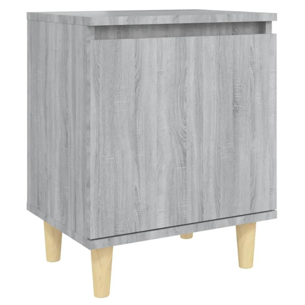 Cama Baú Mesa cabeceira com pernas madeira maciç 40x30x50cm sonoma cinza