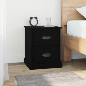 Cama Baú Mesas cabeceira 2 peças 39x39x47,5 cm derivados de madeira preto