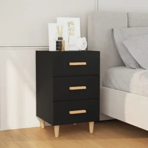 Cômoda Organizadora Mesa de cabeceira 40x40x66 cm derivados de madeira preto