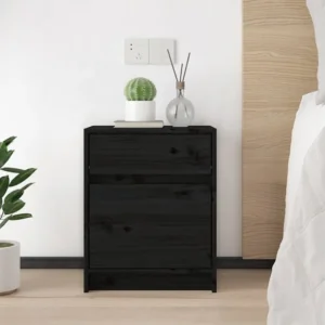 Cômoda Organizadora Mesas de cabeceira 2 peças 40x31x50 cm pinho maciço preto