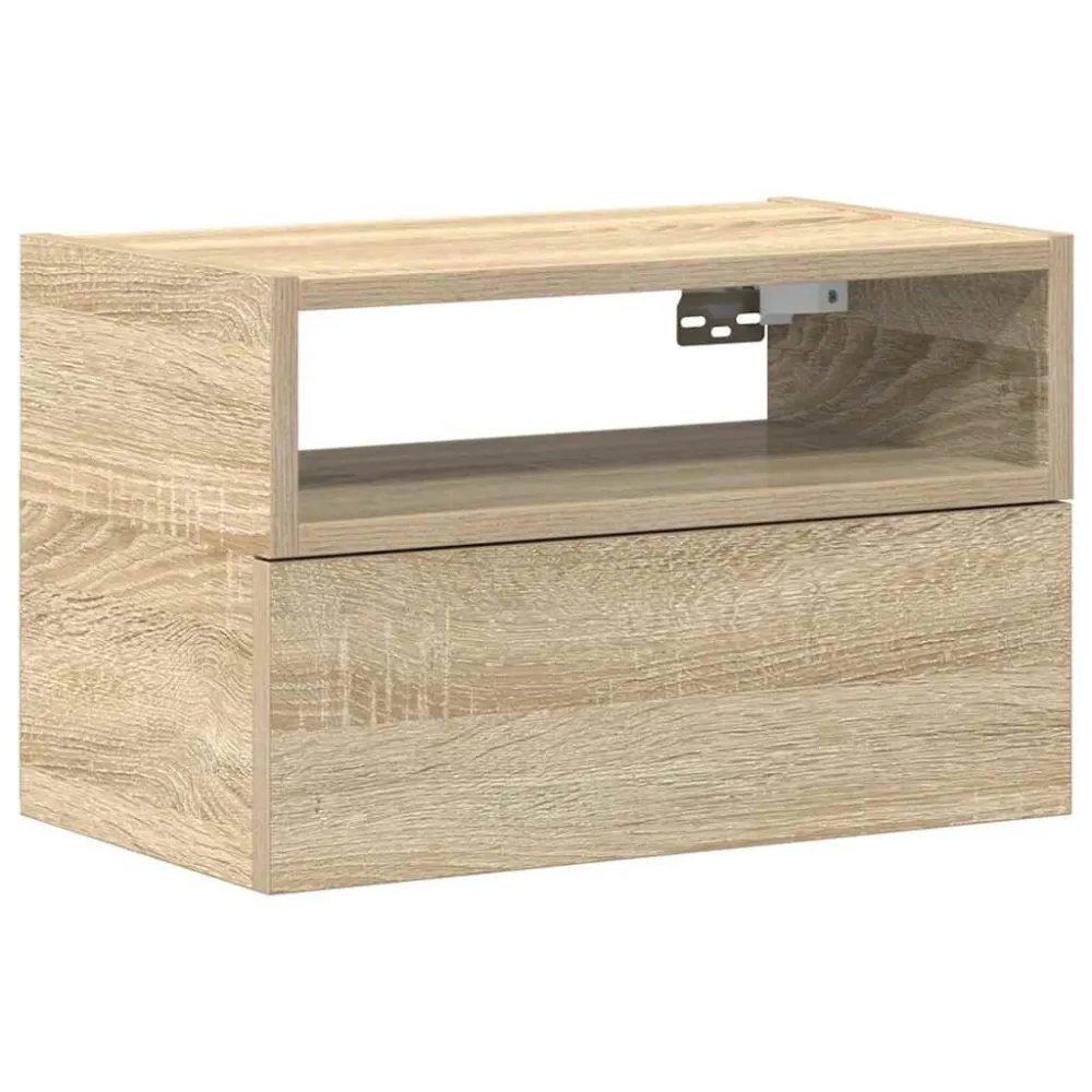 Conjunto Completo para Quarto Mesa de cabeceira de parede 45x26x28,5 cm carvalho sonoma