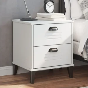 Conjunto Completo para Quarto Mesa de cabeceira VIKEN madeira de pinho maciç branco