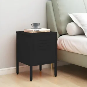 Design de Luxo Mesa de cabeceira 35x35x51 cm ço preto
