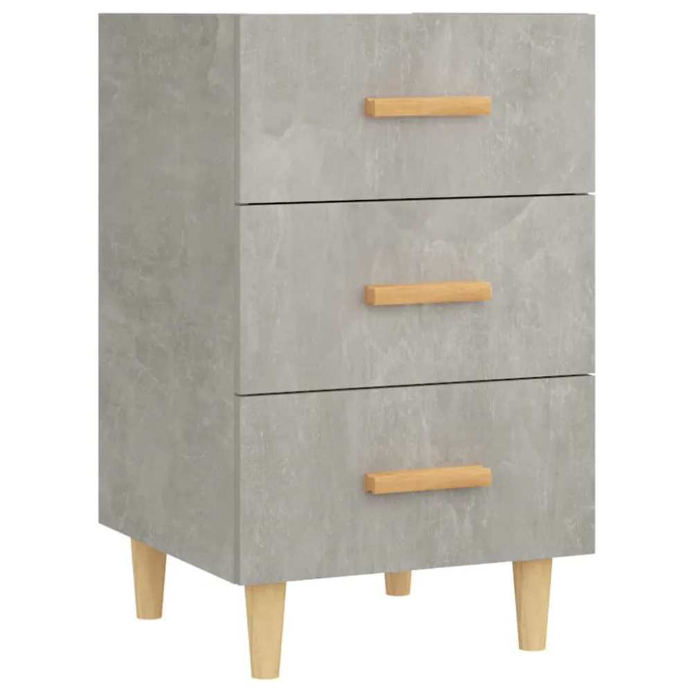 Design de Luxo Mesa de cabeceira 40x40x66 cm derivados madeira cinza cimento