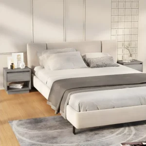 Design de Luxo Mesas cabeceira 2 peças 45x34x44 cm contraplacado sonoma cinzento