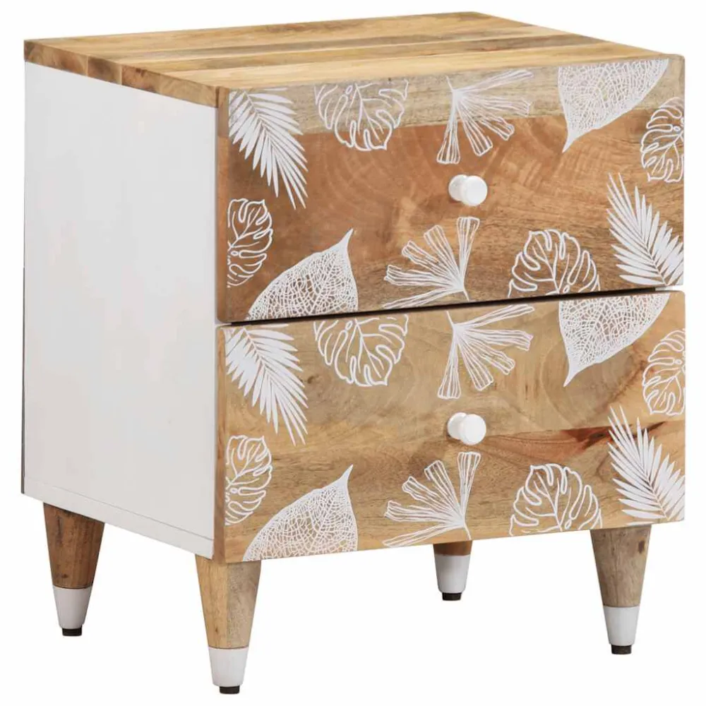 Ergonômico Mesa de cabeceira 40x33,5x46 cm madeira de mangueira maciç