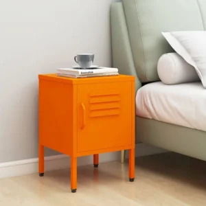 Mesa de cabeceira 35x35x51 cm ço laranja Edição com Espelho