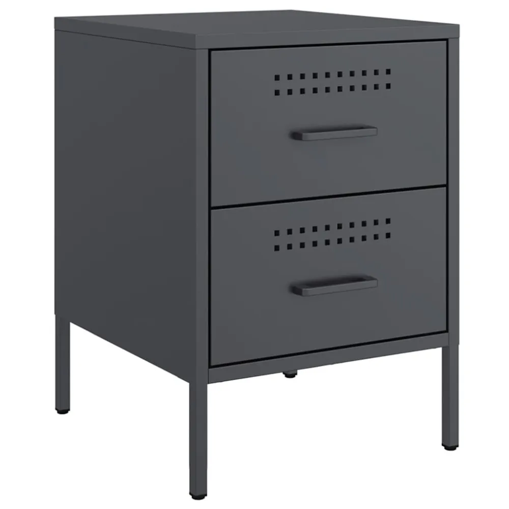 Mesa de cabeceira 36x39x50,5 cm ço antracite em Pinho Natural