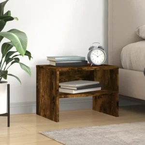 Mesa cabeceira 40x30x30 cm derivados de madeira carvalho fumado Tecido Resistente