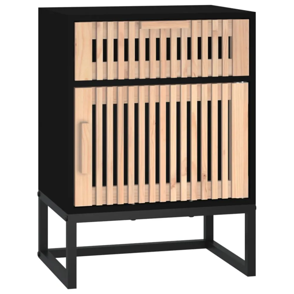 Mesa de cabeceira 40x30x55,5 cm derivados madeira/ferro preto para Organização de Roupas