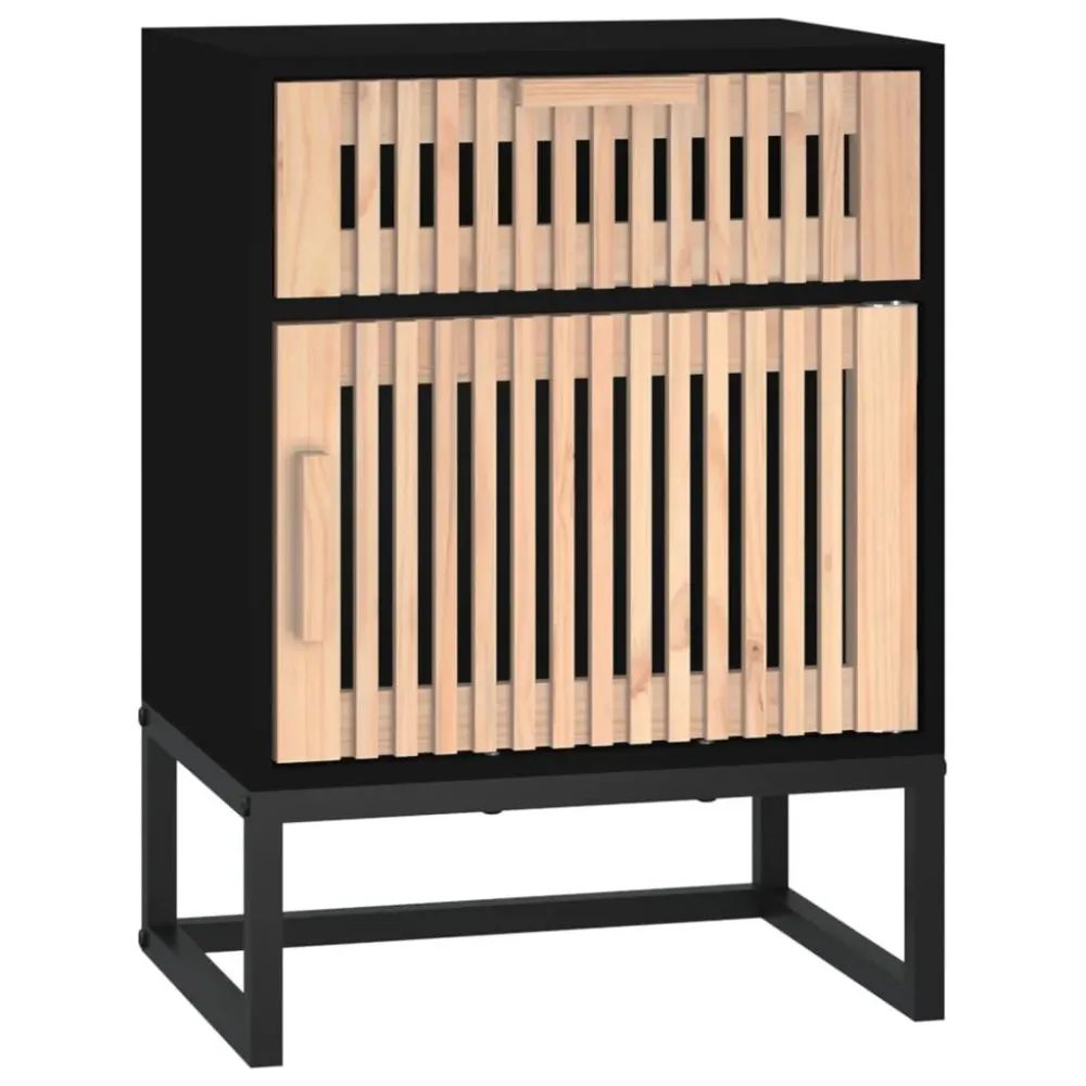 Mesa de cabeceira 40x30x55,5 cm derivados madeira/ferro preto para Organização de Roupas