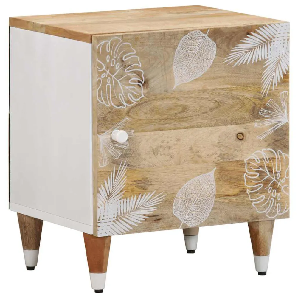 Mesa de cabeceira 40x33,5x46 cm madeira de mangueira maciç para Quartos de Casal