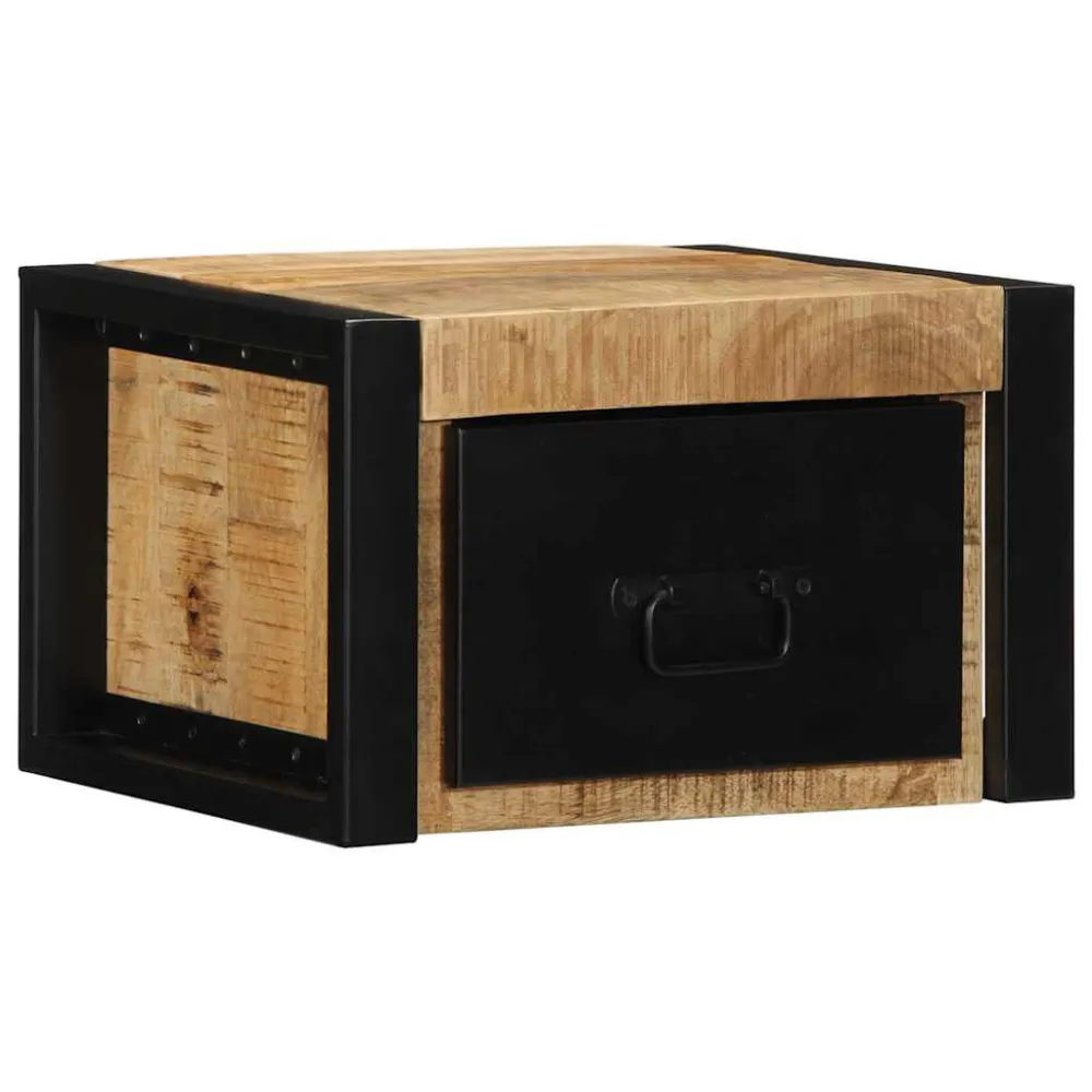 Mesa de cabeceira 40x35x25 cm madeira maciç manga áspera para Quartos de Casal