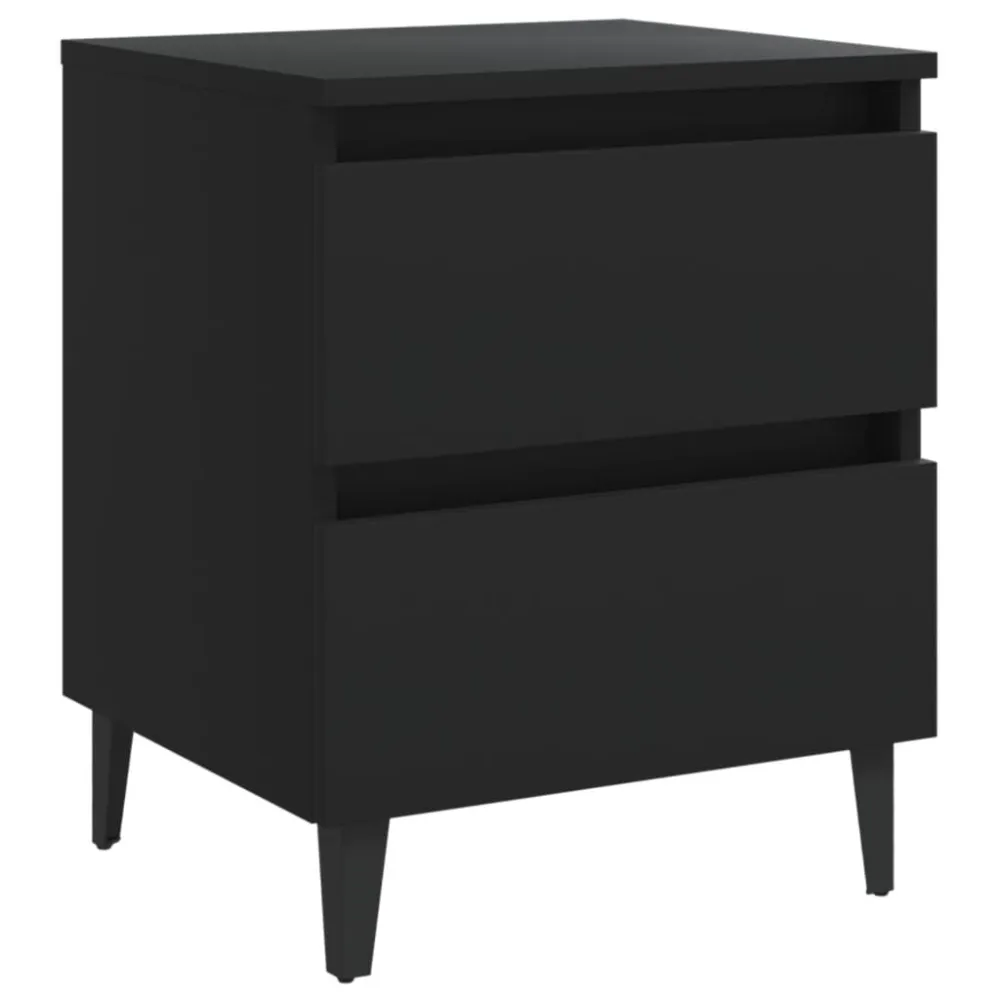 Mesa de cabeceira 40x35x50 cm derivados de madeira preto com Cabideiro Incluso