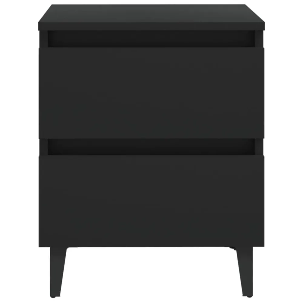 Mesa de cabeceira 40x35x50 cm derivados de madeira preto com Cabideiro Incluso