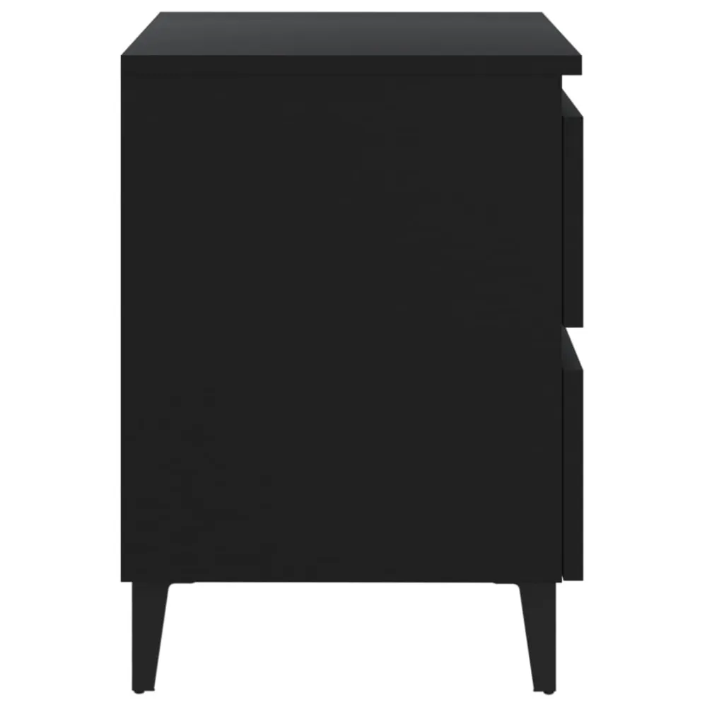 Mesa de cabeceira 40x35x50 cm derivados de madeira preto com Cabideiro Incluso