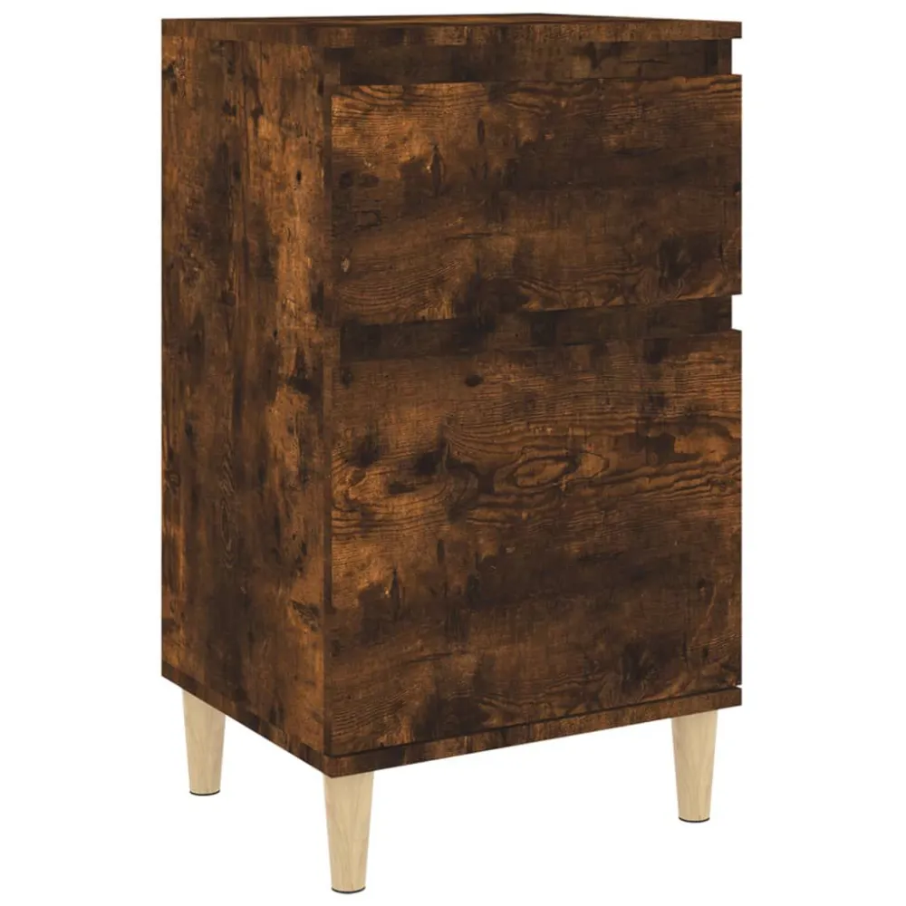 Mesa de cabeceira 40x35x70 cm cor carvalho fumado com Gavetas de Armazenamento