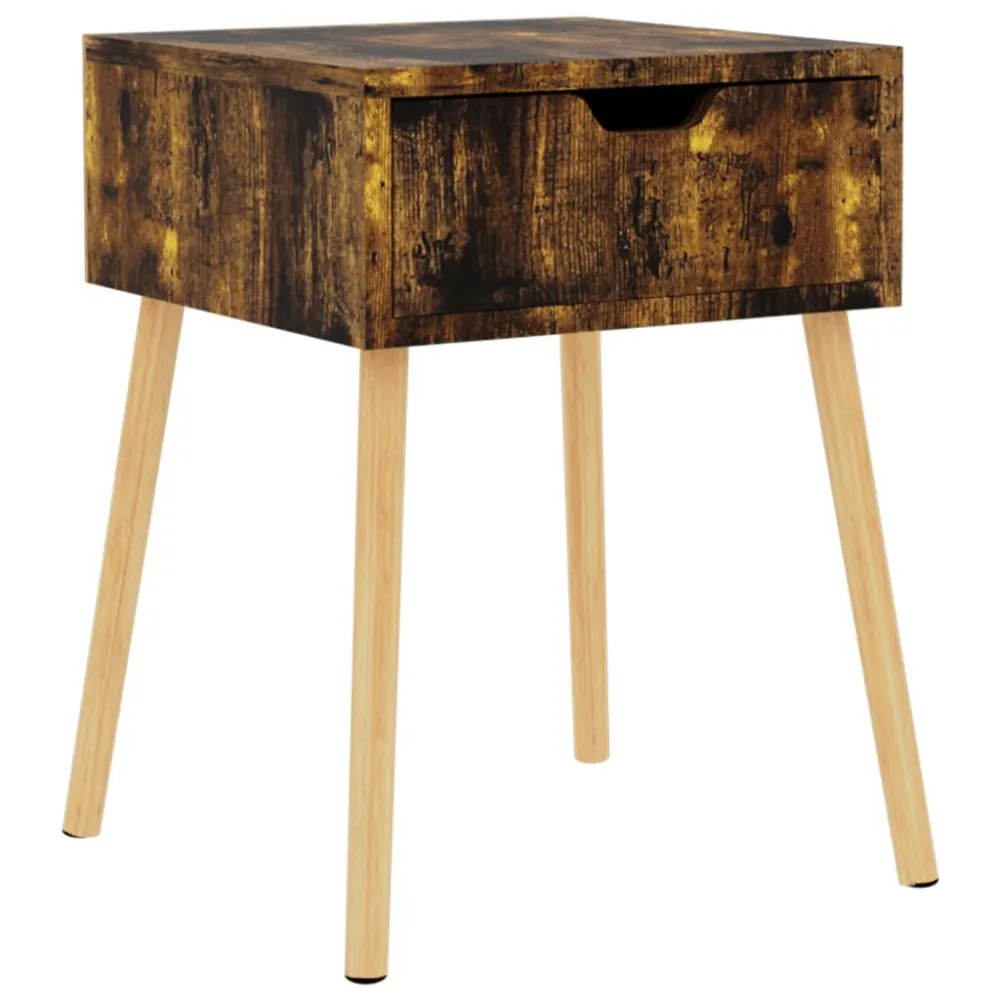 Mesa de cabeceira 40x40x56 cm derivados madeira carvalho fumado com Garantia Estendida