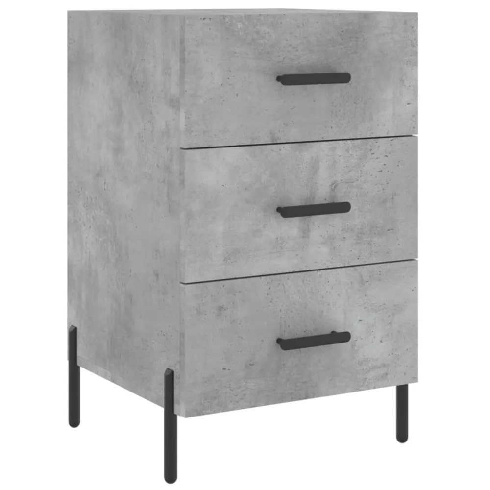 Mesa de cabeceira 40x40x66 cm derivados madeira cinza cimento para Organização de Roupas