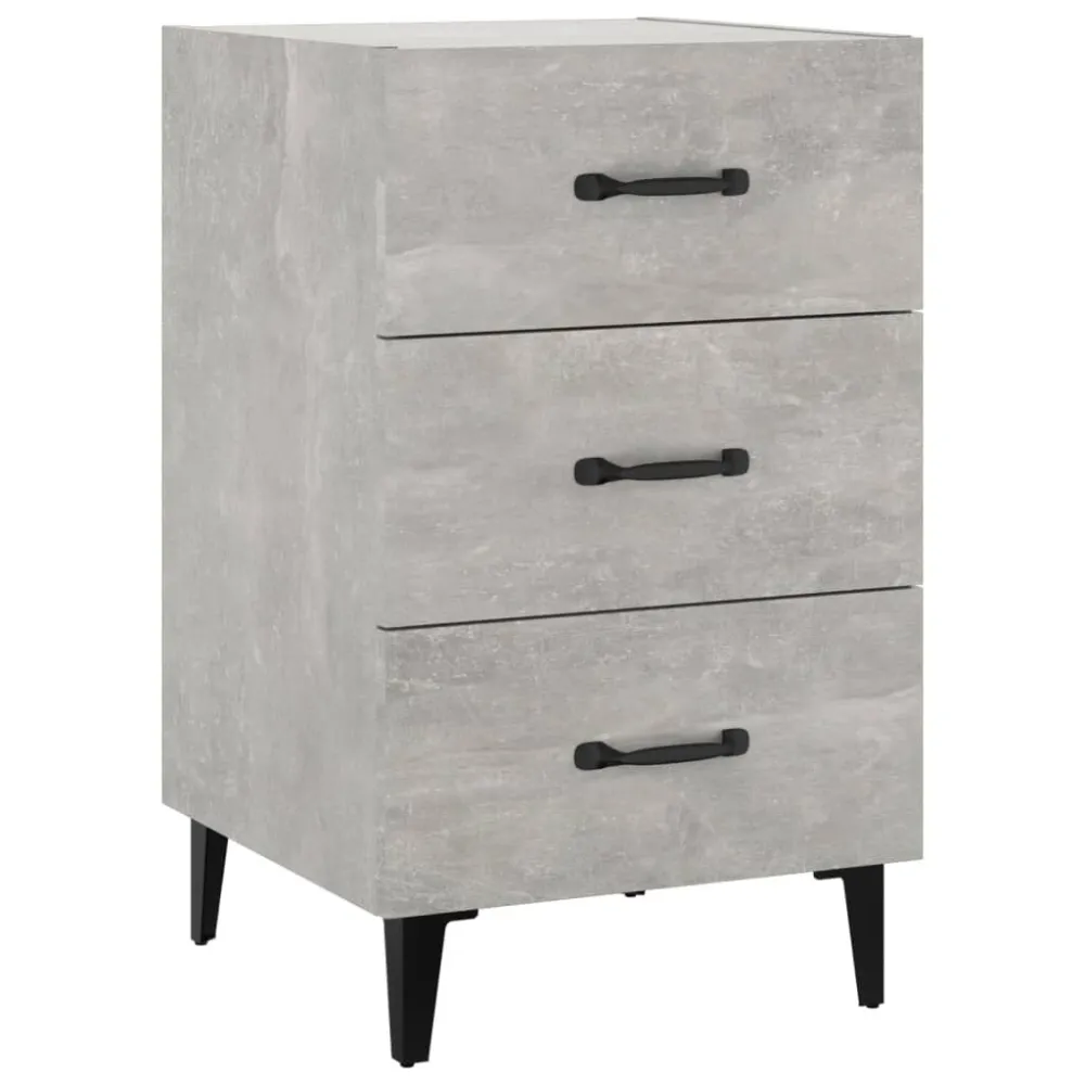 Mesa de cabeceira 40x40x66 cm derivados madeira cinza cimento com Garantia Estendida