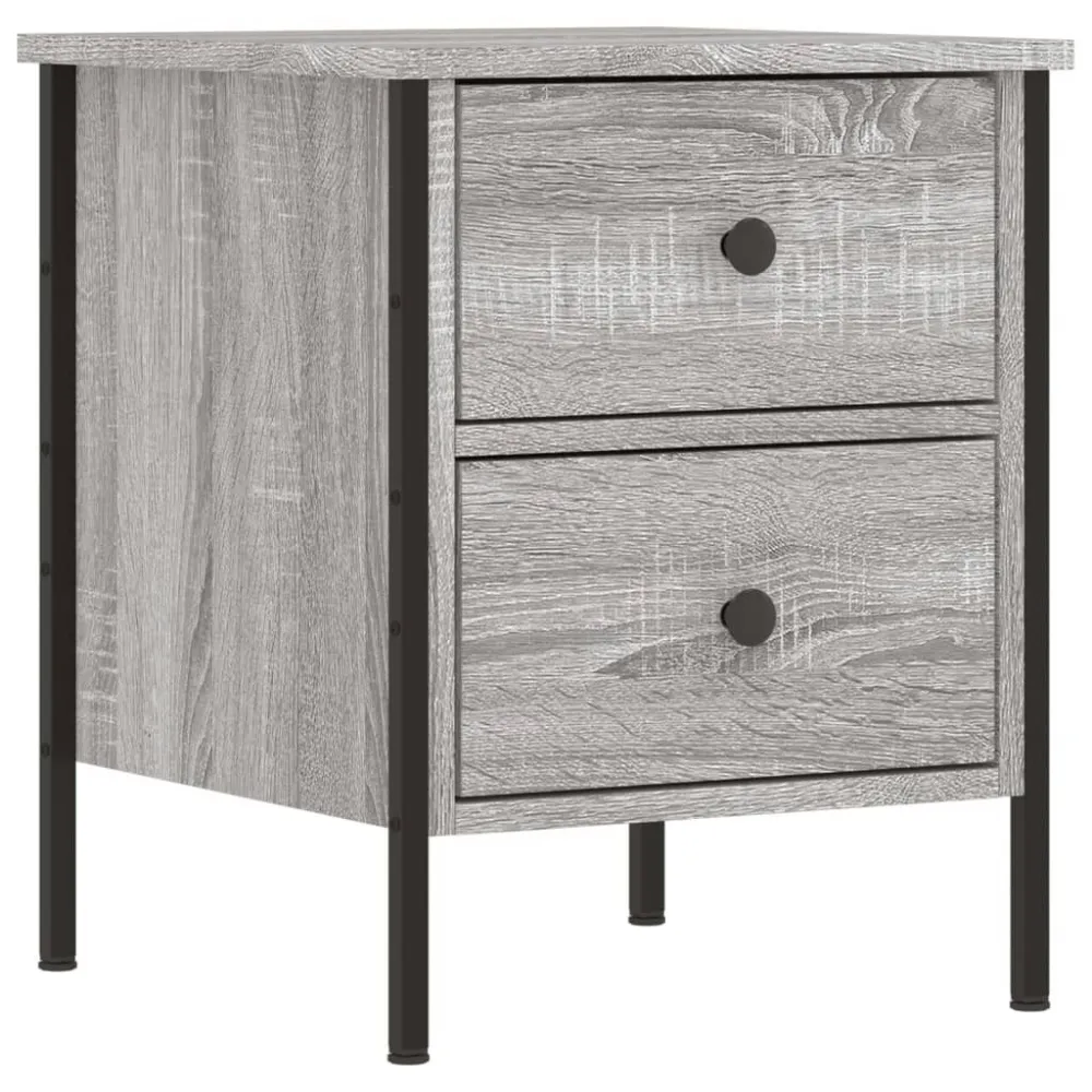Mesa cabeceira 40x42x50 cm derivados de madeira cinzento sonoma com Cabideiro Incluso