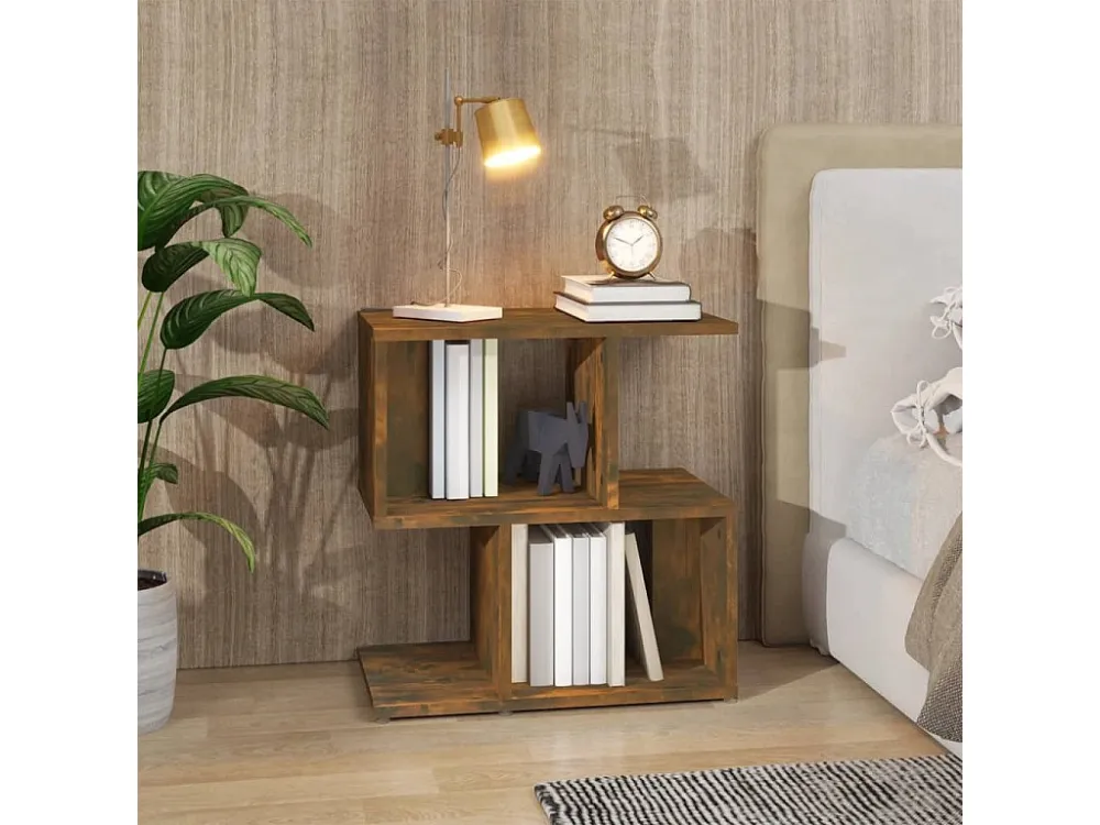 Mesa cabeceira 50x30x51,5 cm derivados madeira carvalho fumado com Pés Ajustáveis