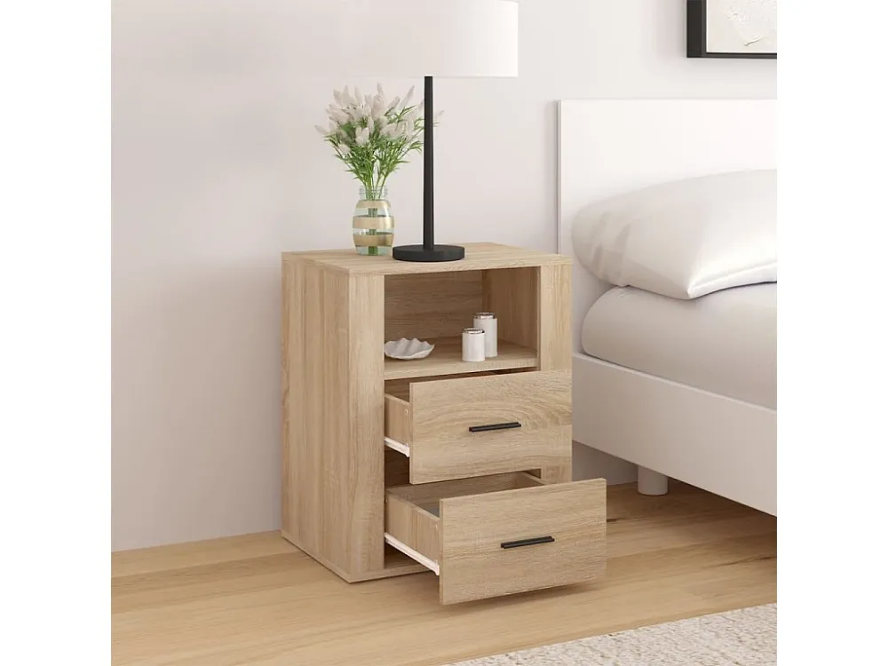 Mesa de cabeceira 50x36x60 cm derivados madeira carvalho sonoma Fácil Montagem