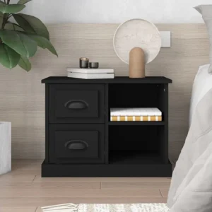 Mesa de cabeceira 60x35,5x45 cm preto para Quartos de Casal