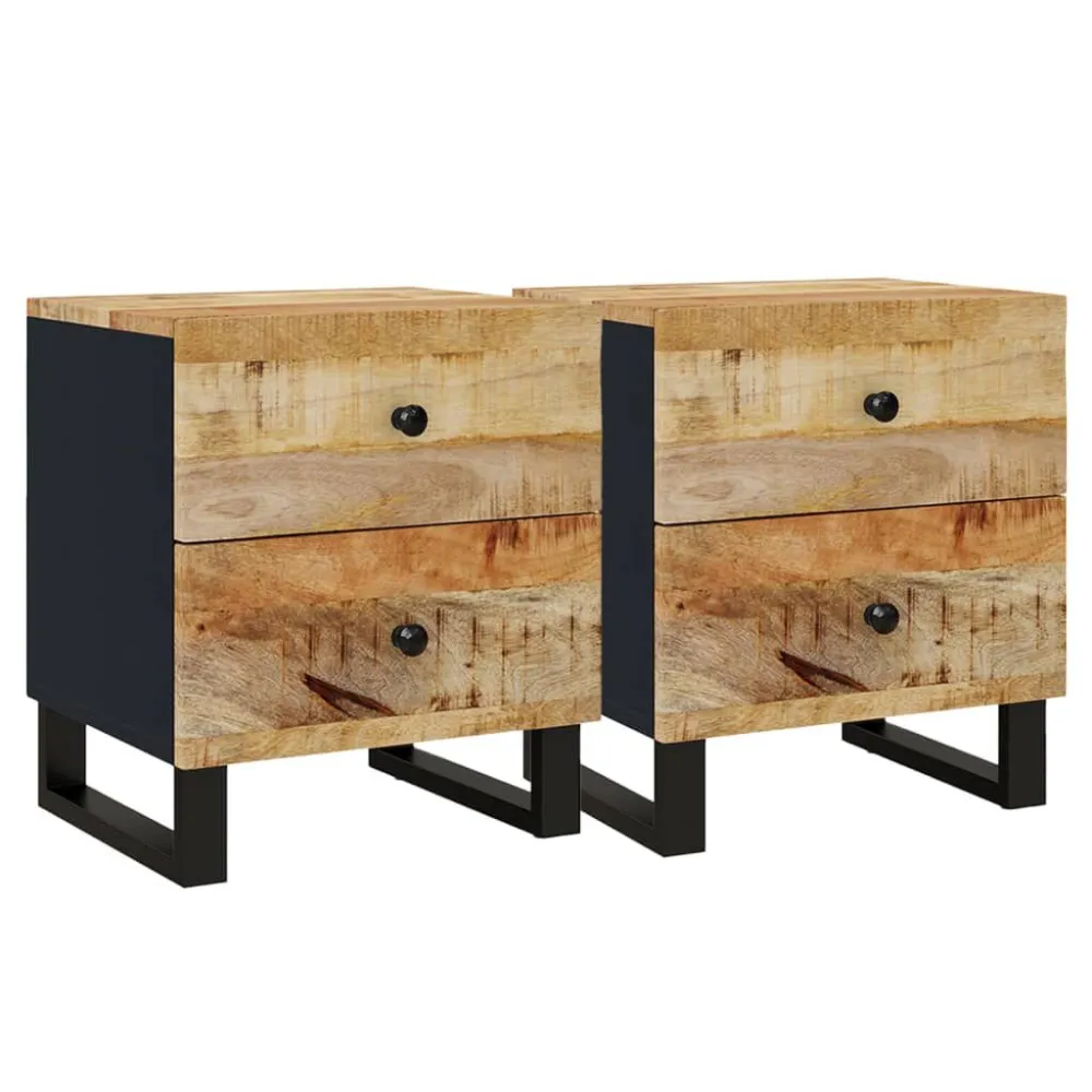 Mesa de Cabeceira Mesas de cabeceira 2 pcs 40x33x46 cm madeira mangueira maciç