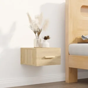 Mesa de cabeceira montagem na parede 35x35x20 cm cor sonoma | Montagem Inclusa