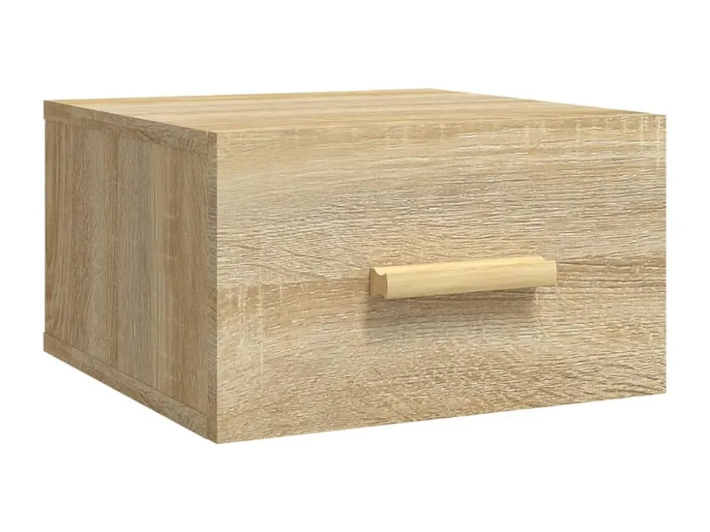 Mesa de cabeceira montagem na parede 35x35x20 cm cor sonoma | Montagem Inclusa