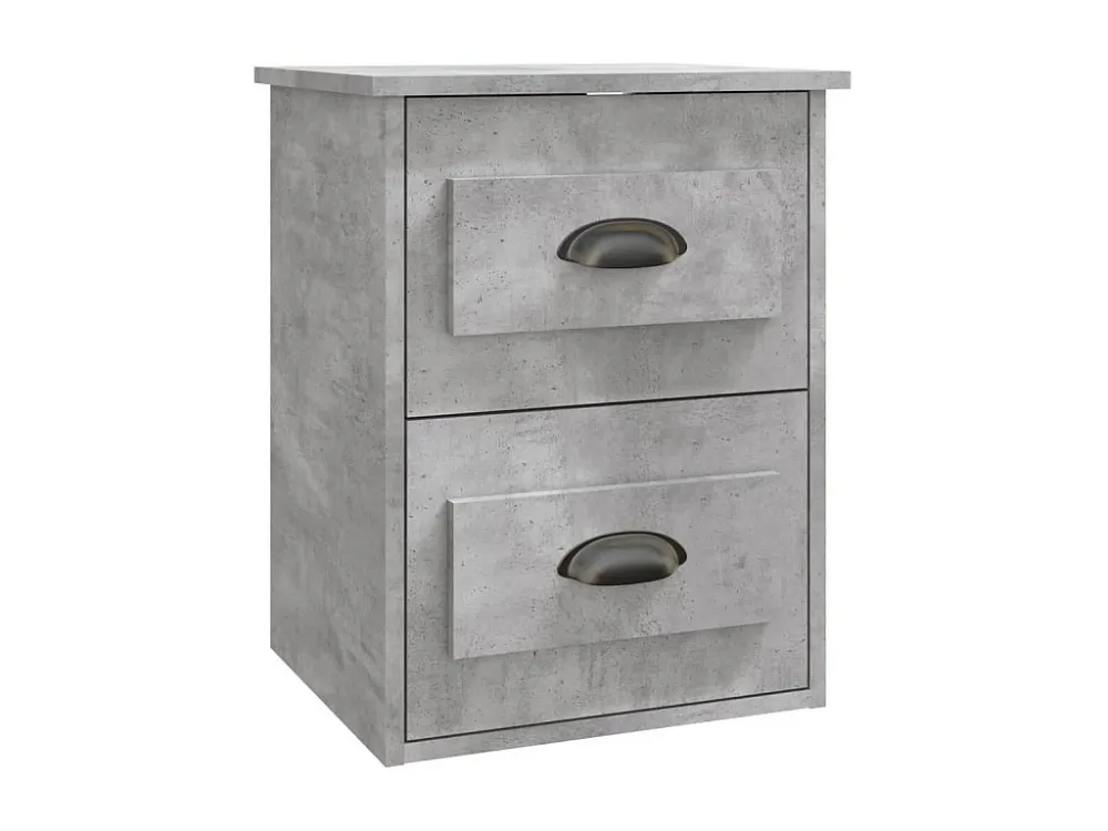 Mesa de cabeceira de parede 41,5x36x53 cm cinzento cimento com Cabideiro Incluso