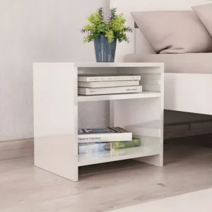 Mesa-de-cabeceira 40x30x40 cm aglomerado branco cintilante