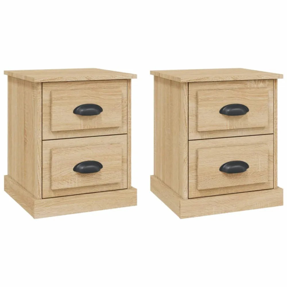 Mesas cabeceira 2 pcs derivados de madeira carvalho sonoma em Pinho Natural