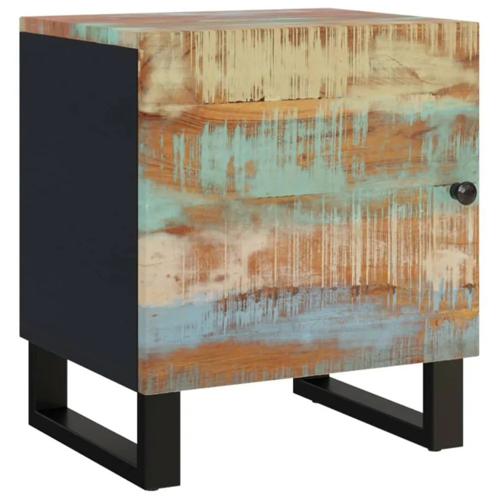 Premium Mesa de cabeceira 40x33x46 cm madeira recuperada maciç