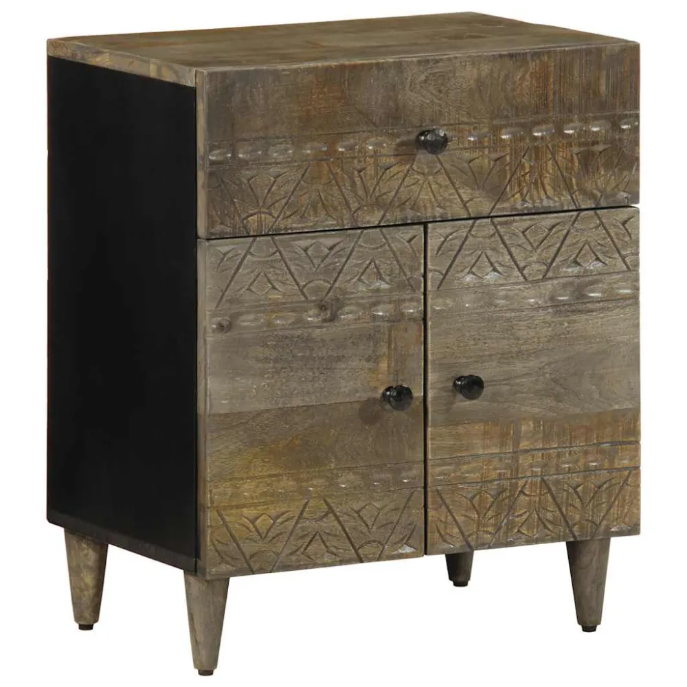 Premium Mesa de cabeceira cinzento evidente 50x33x60 cm