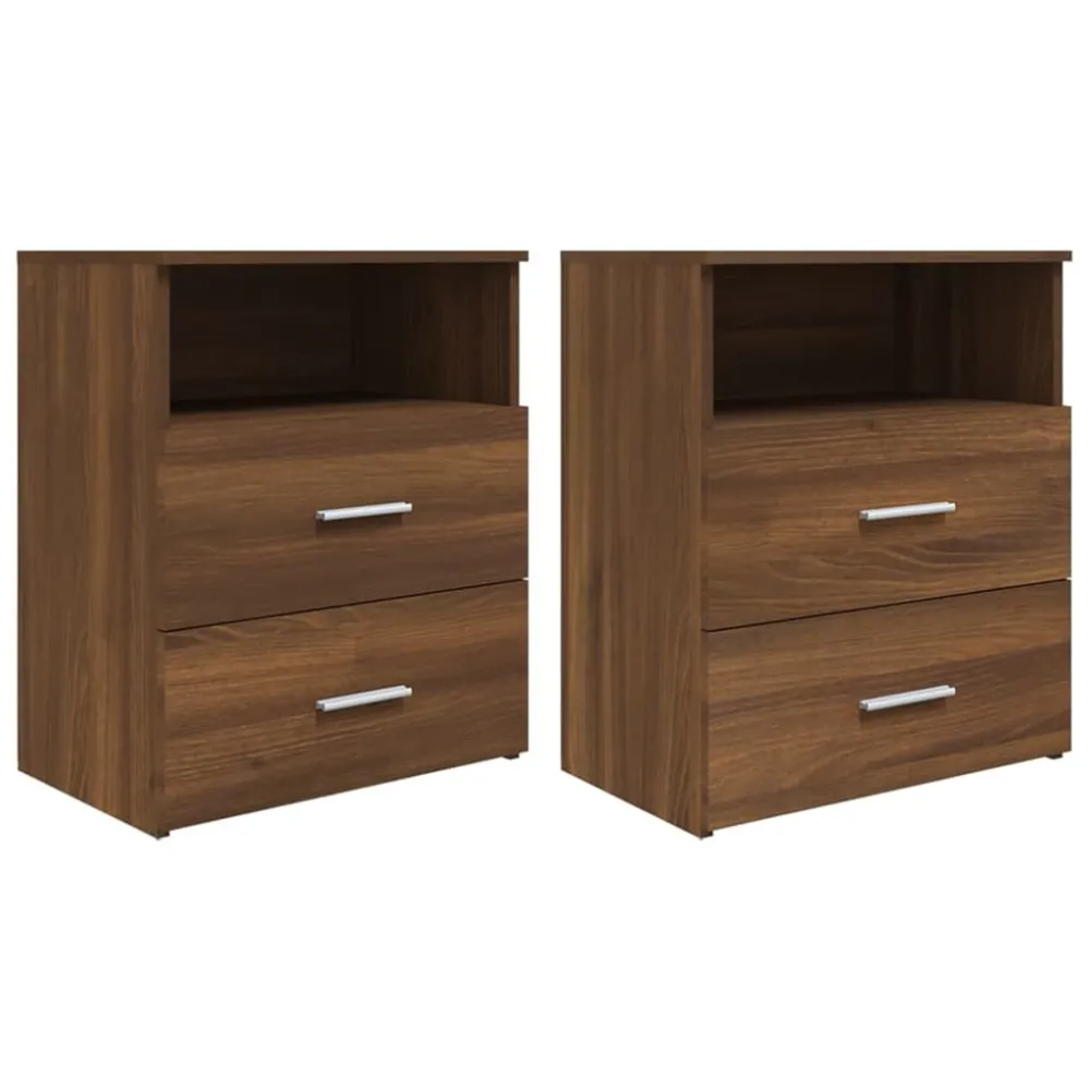 Premium Mesas de cabeceira 2 pcs 50x32x60 cm cor carvalho castanho
