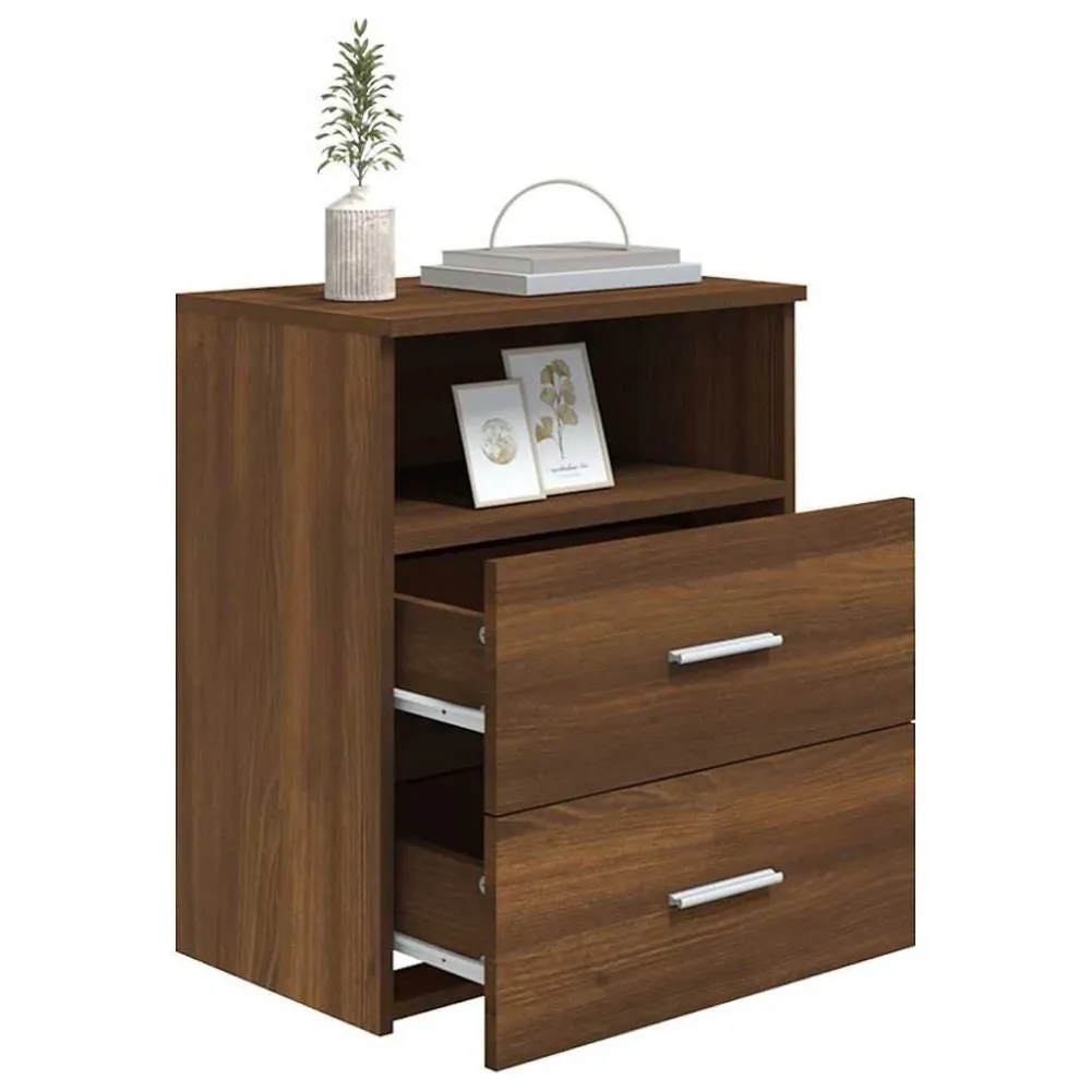 Premium Mesas de cabeceira 2 pcs 50x32x60 cm cor carvalho castanho