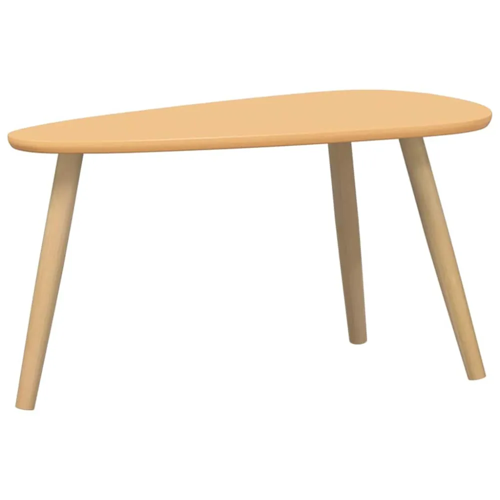 Conjunto mesas de centro 2 pcs pinho maciço castanho com Base em Pedra Artificial