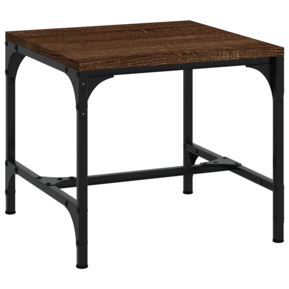 Mesa de apoio 40x40x35 cm derivados madeira carvalho castanho | Montagem Rápida