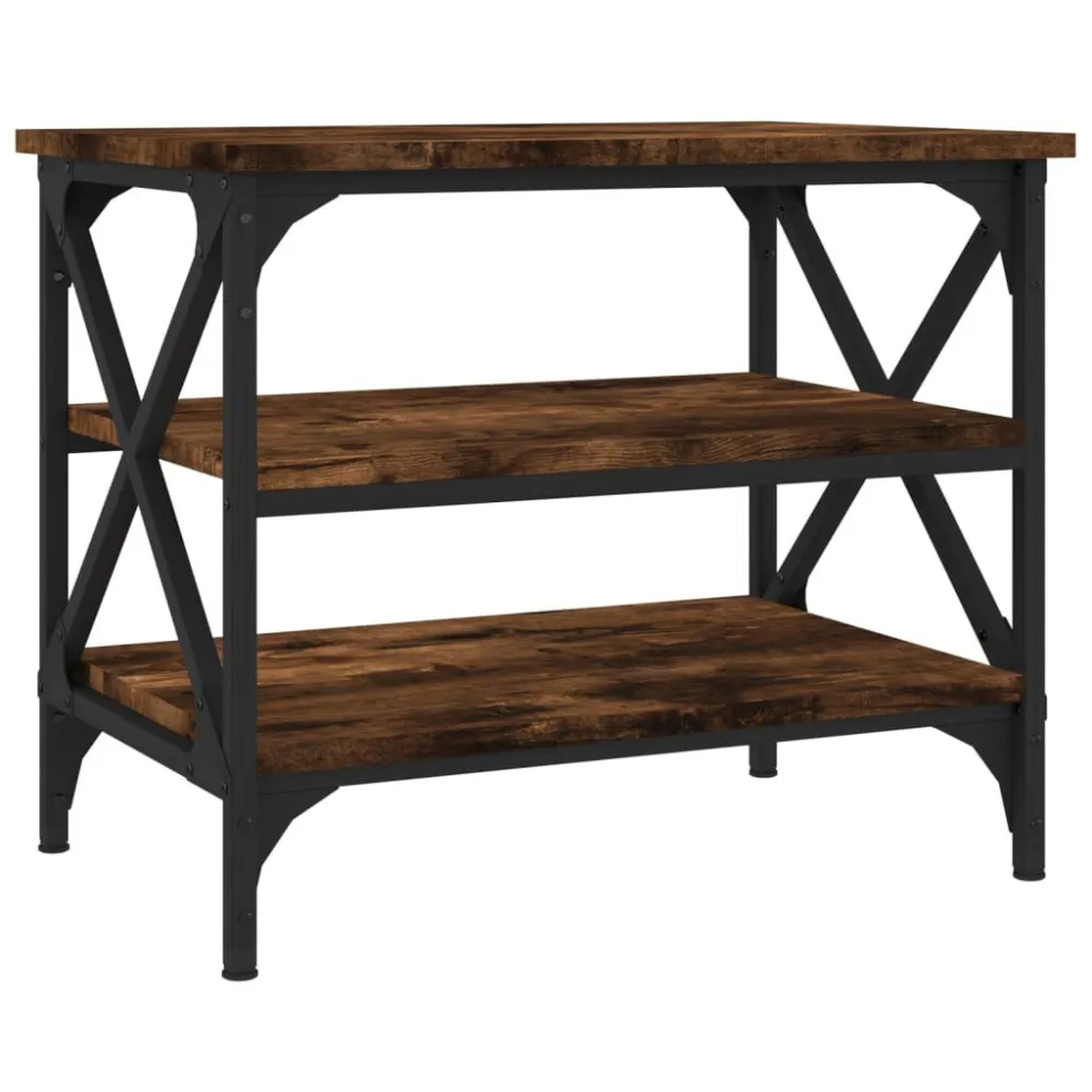 Mesa de apoio 55x38x45 cm derivados de madeira carvalho fumado | Montagem Rápida