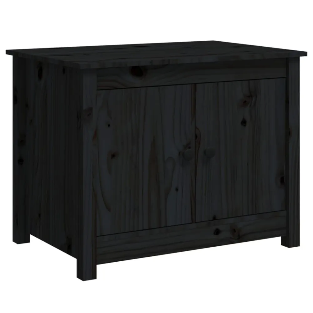 Mesa de Bistrô Mesa de centro 71x49x55 cm pinho maciço preto