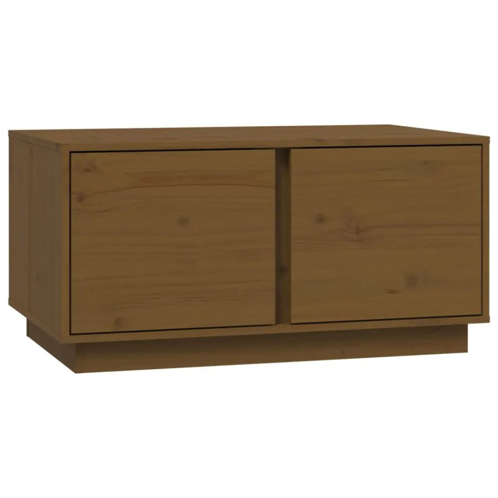 Mesa de Bistrô Mesa de centro 80x50x40 cm madeira de pinho maciç castanho-mel